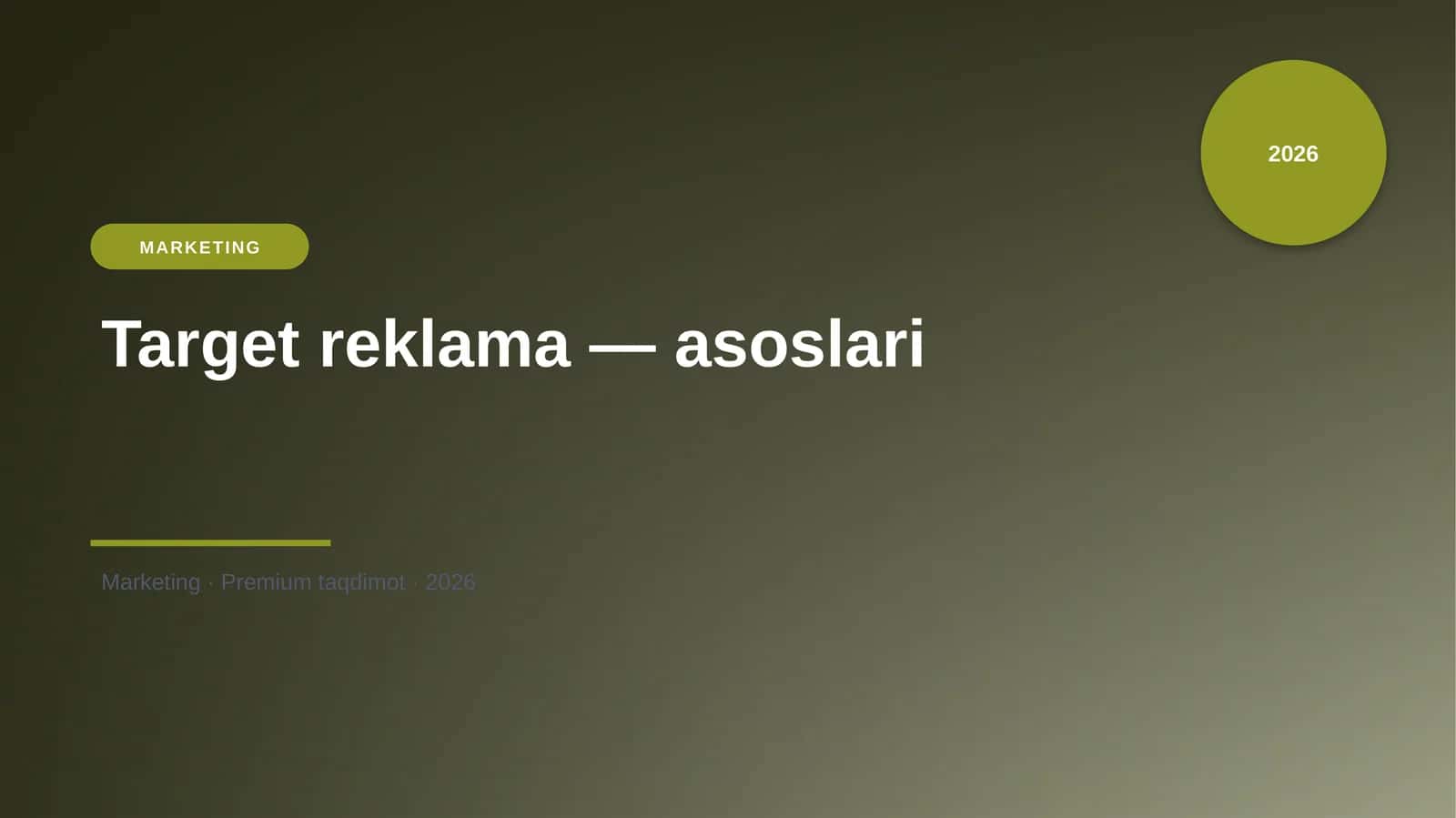 Target reklama — asoslari 1