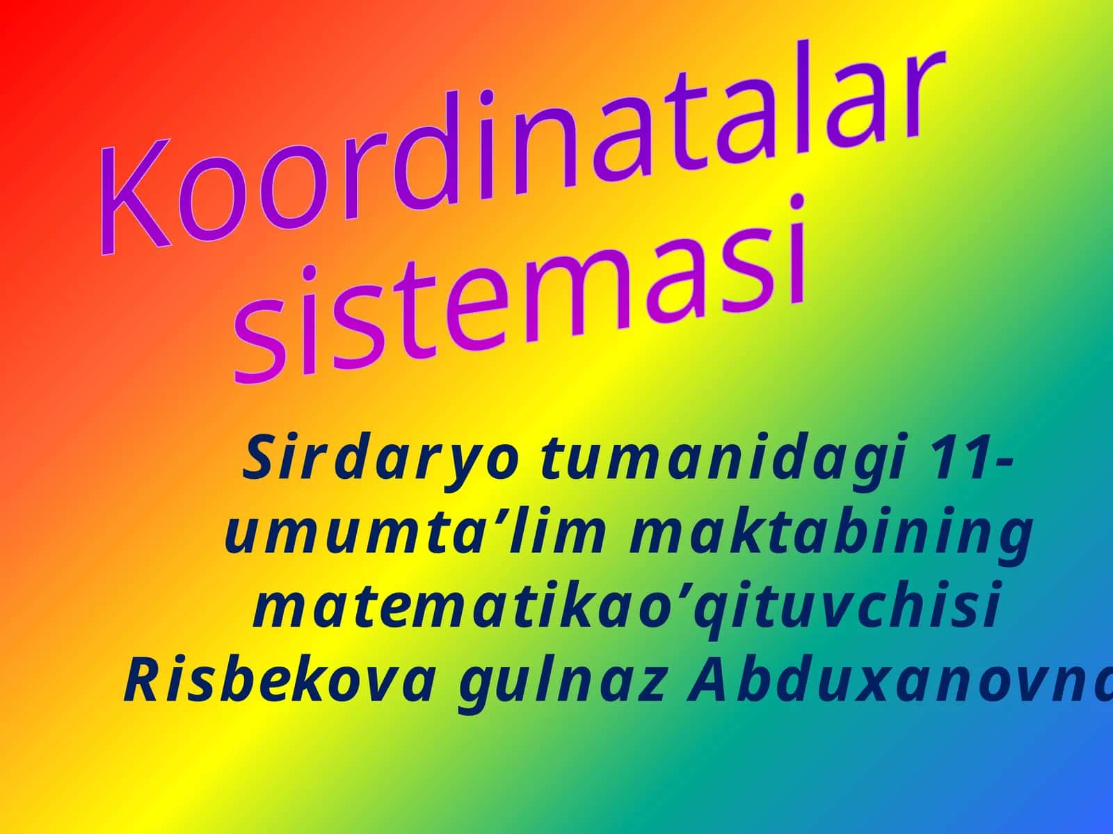 Koordinatalar sisemasi 1