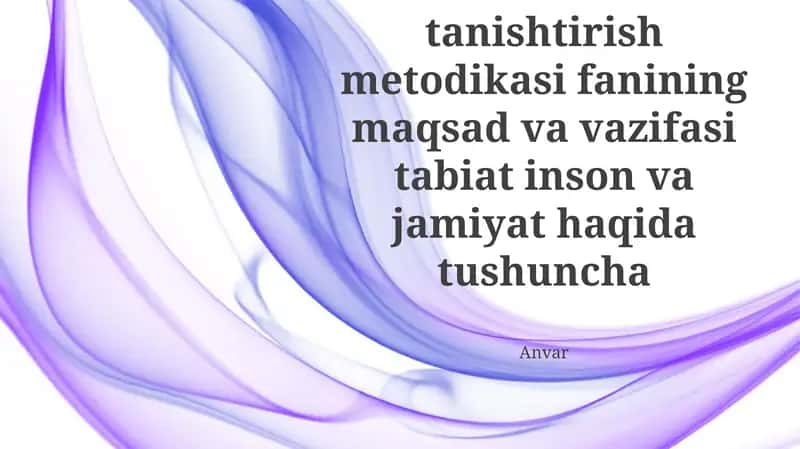 Maktabgacha ta'limda Tabiat bilan tanishtirish metodikasi 1