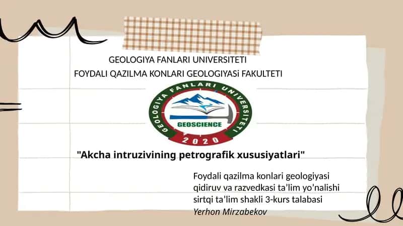 Akcha intruzivining petrografik xususiyatlari 1