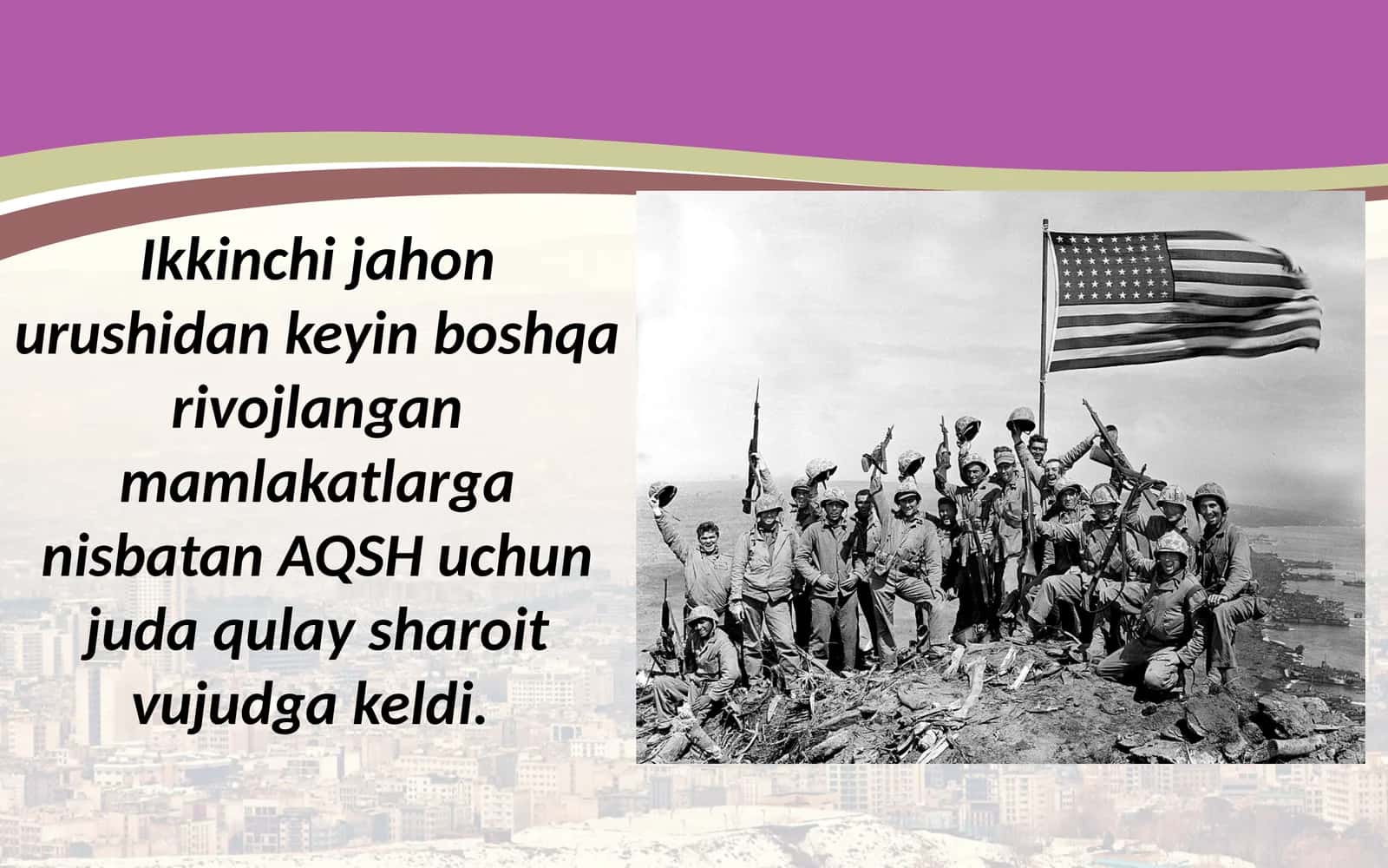 AQSH iqtisodiy rivojlanishi 1