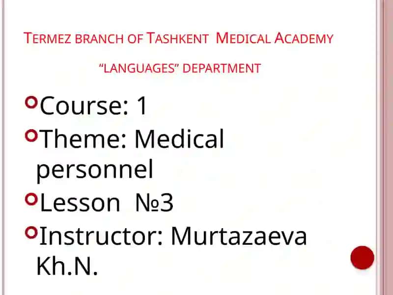 Tashkent Medical Academy Termez branch