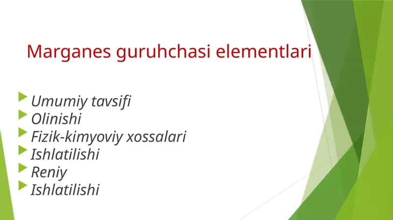 Marganes guruhchasi elementlari 1