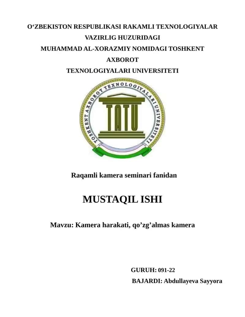Kamera seminari 1