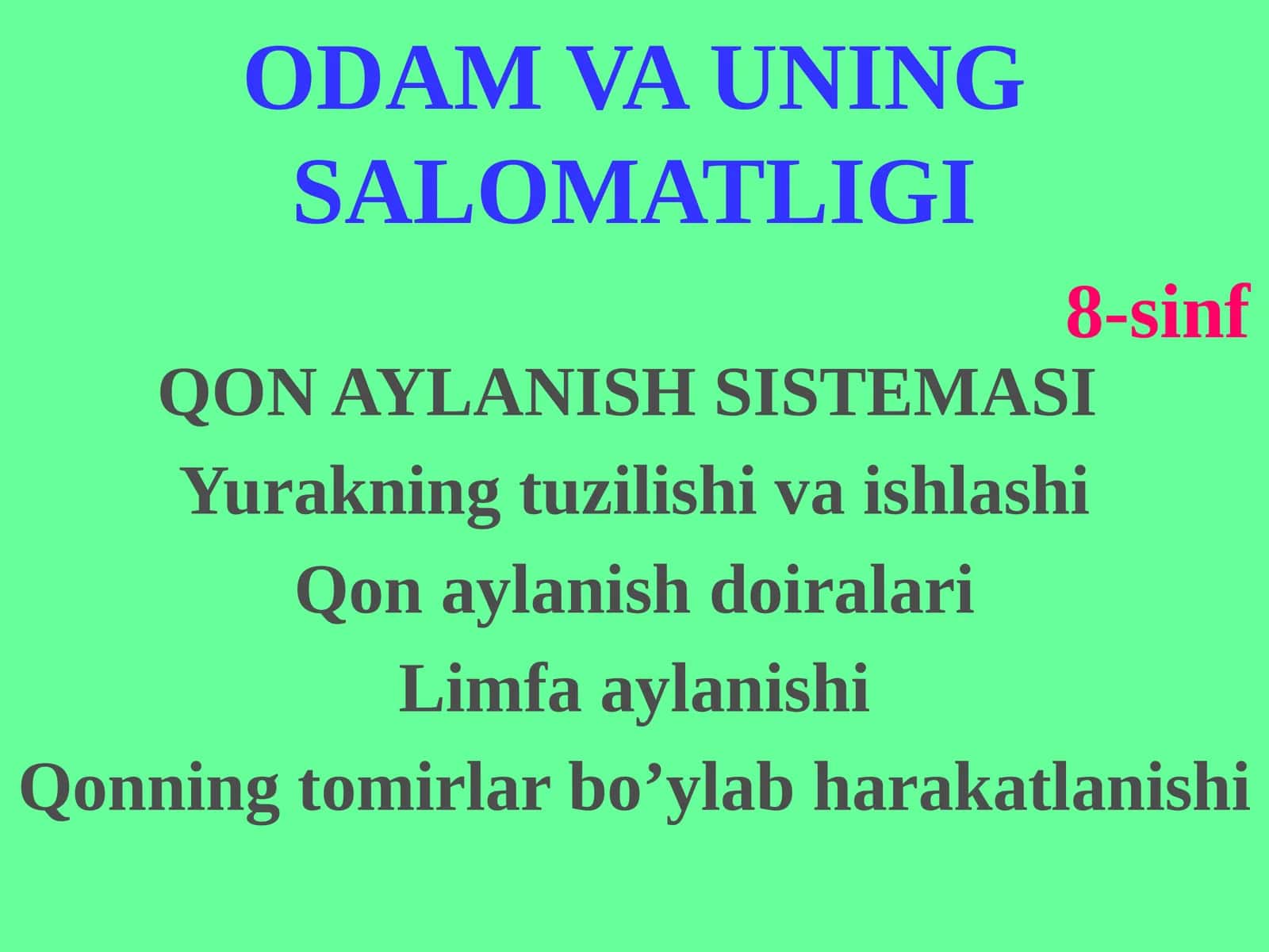 QON AYLANISH SISTEMASI 1