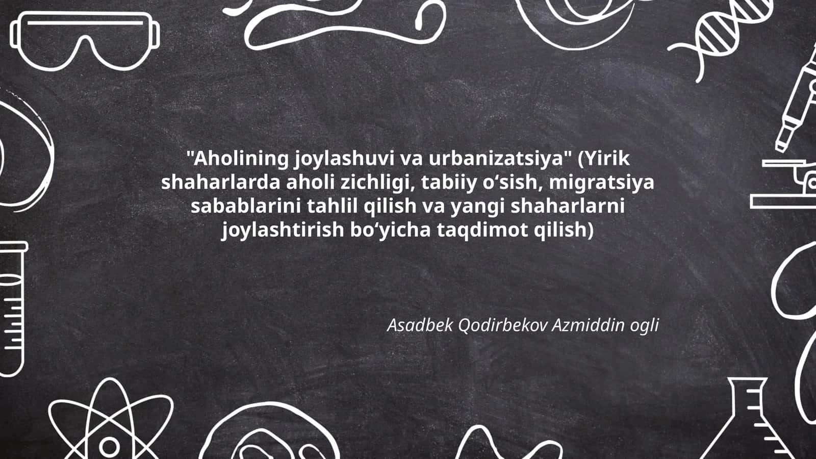 Aholining joylashuvi va urbanizatsiya 1
