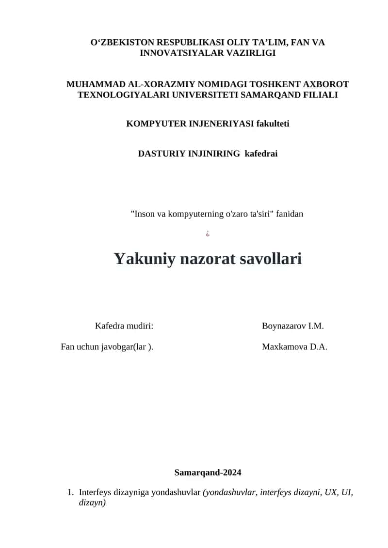 Inson va kompyuterning o'zaro ta'siri 1