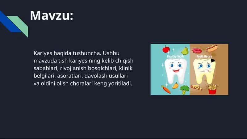 Kariyes haqida tushuncha 1