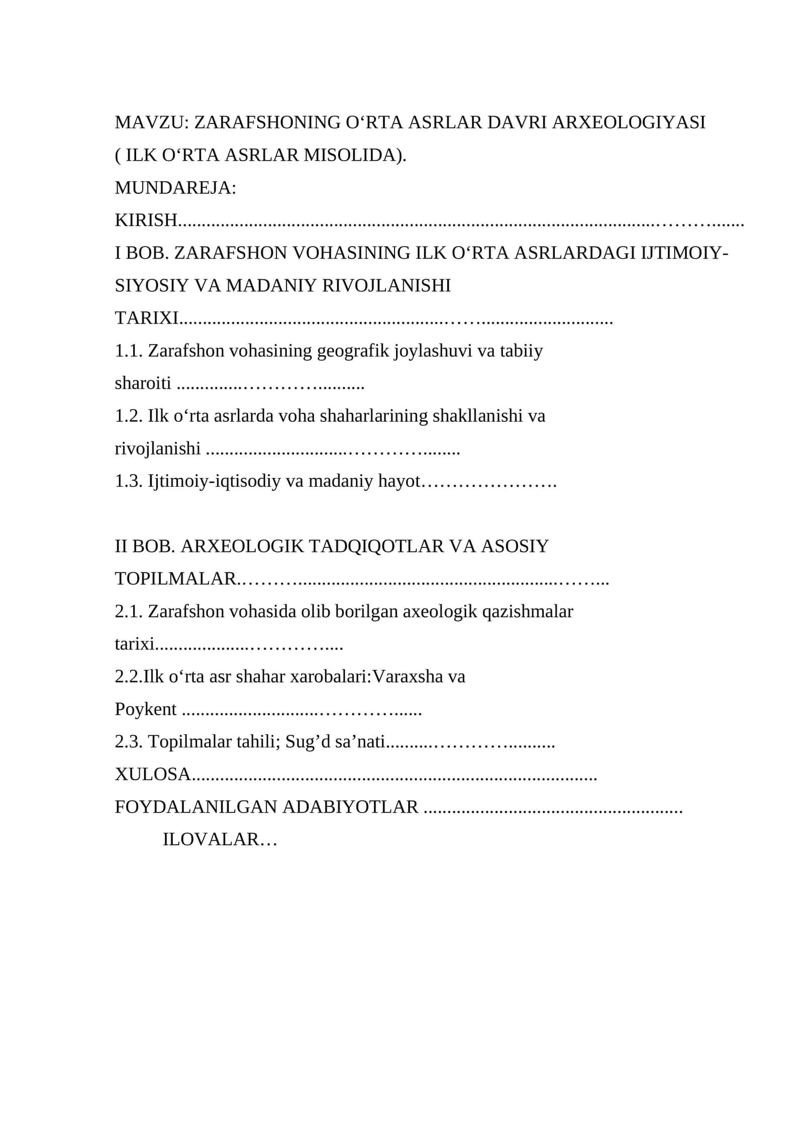 ZARAFSHONING O‘RTA ASRLAR DAVRI ARXEOLOGIYASI 1