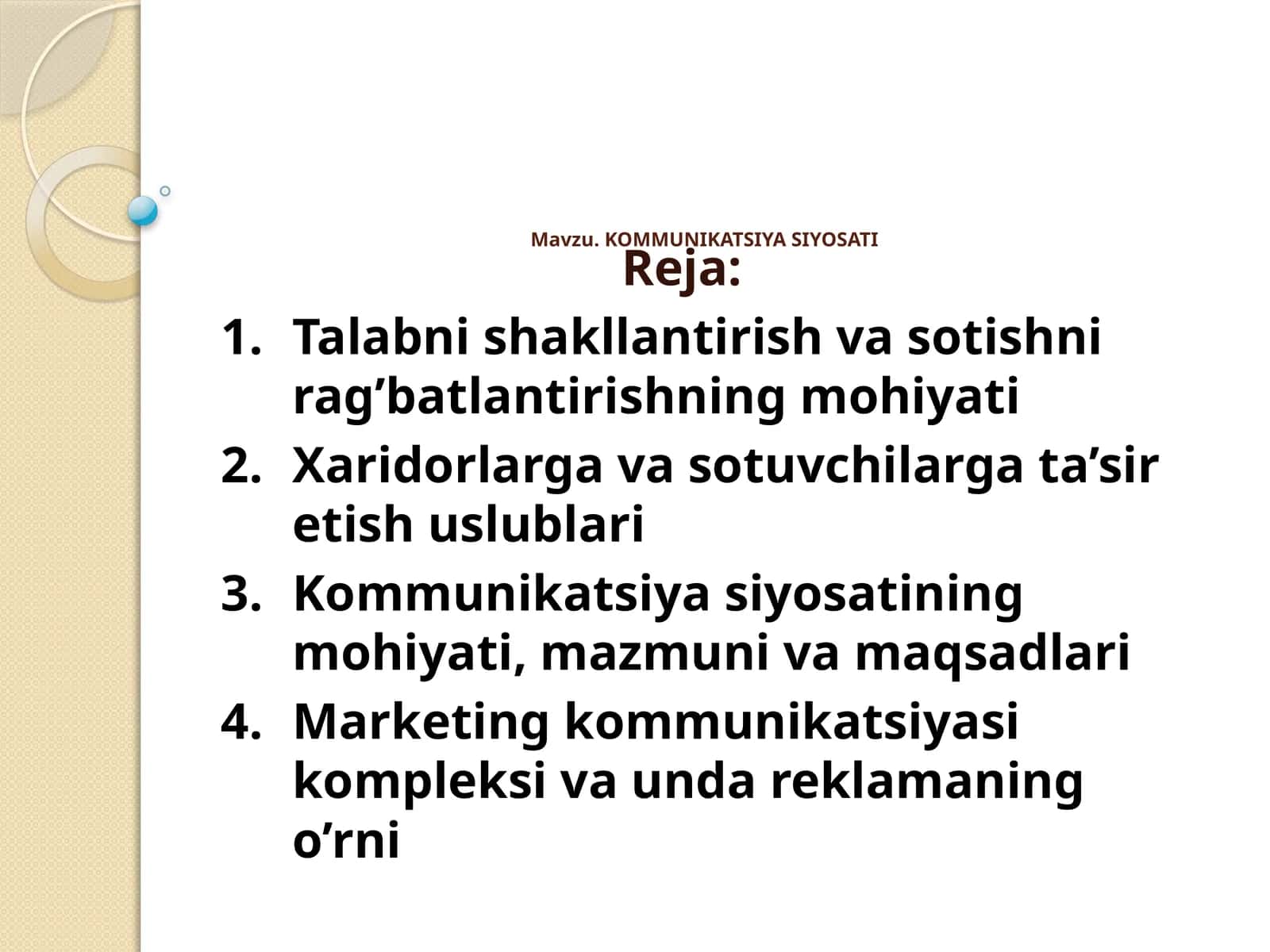 Kommunikatsiya Siyosati 1