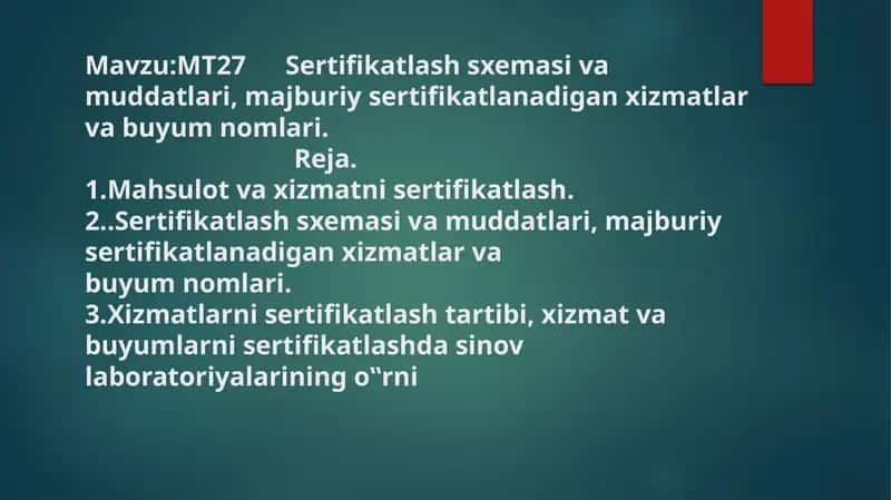 MT27 sertifikatlash sxemasi 1