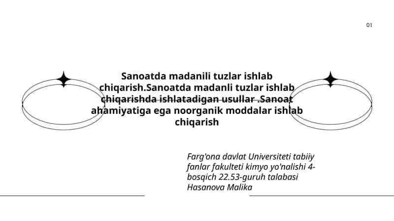 Sanoatda madanili tuzlar ishlab chiqarish 1