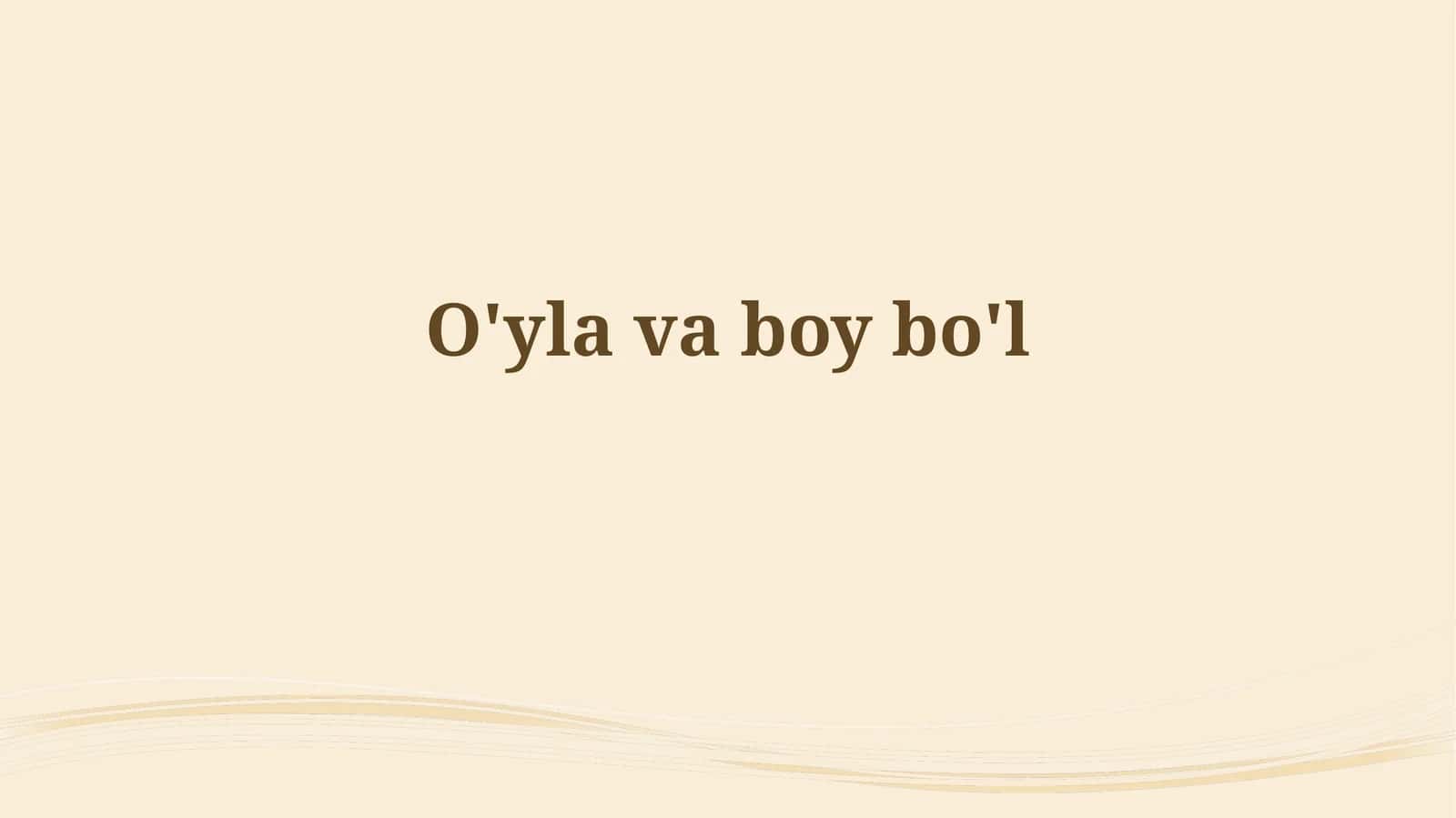 Boy va badavlat bo'lish falsafasini kashf etish 1