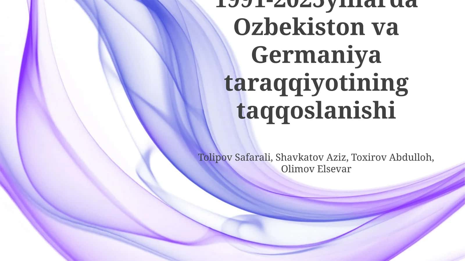 Ozbekiston va Germaniya taraqqiyoti 1