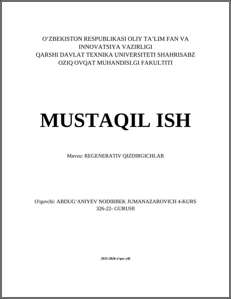 REGENERATIV QIZDIRGICHLAR 1