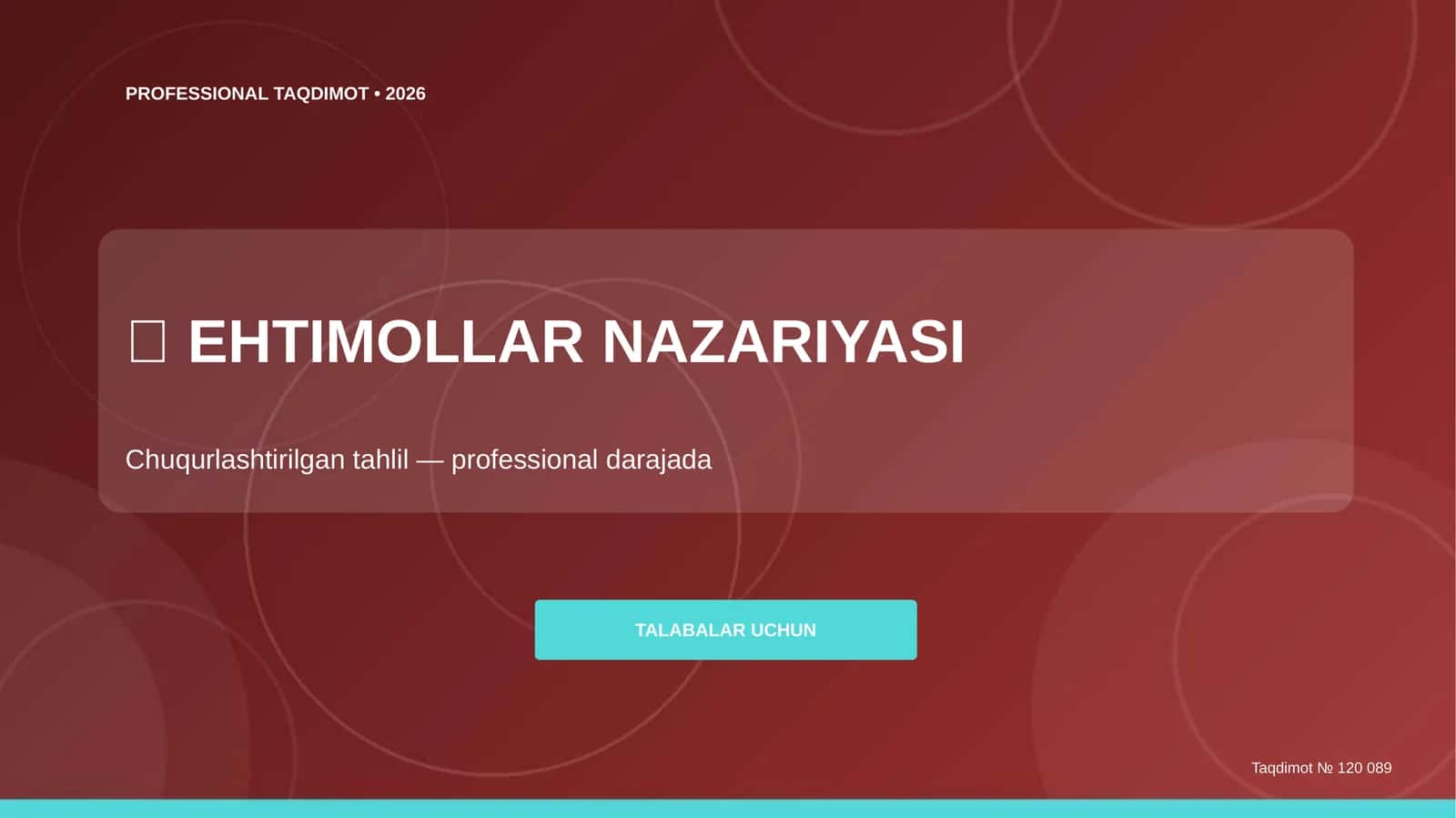EHTIMOLLAR NAZARIYASI 1