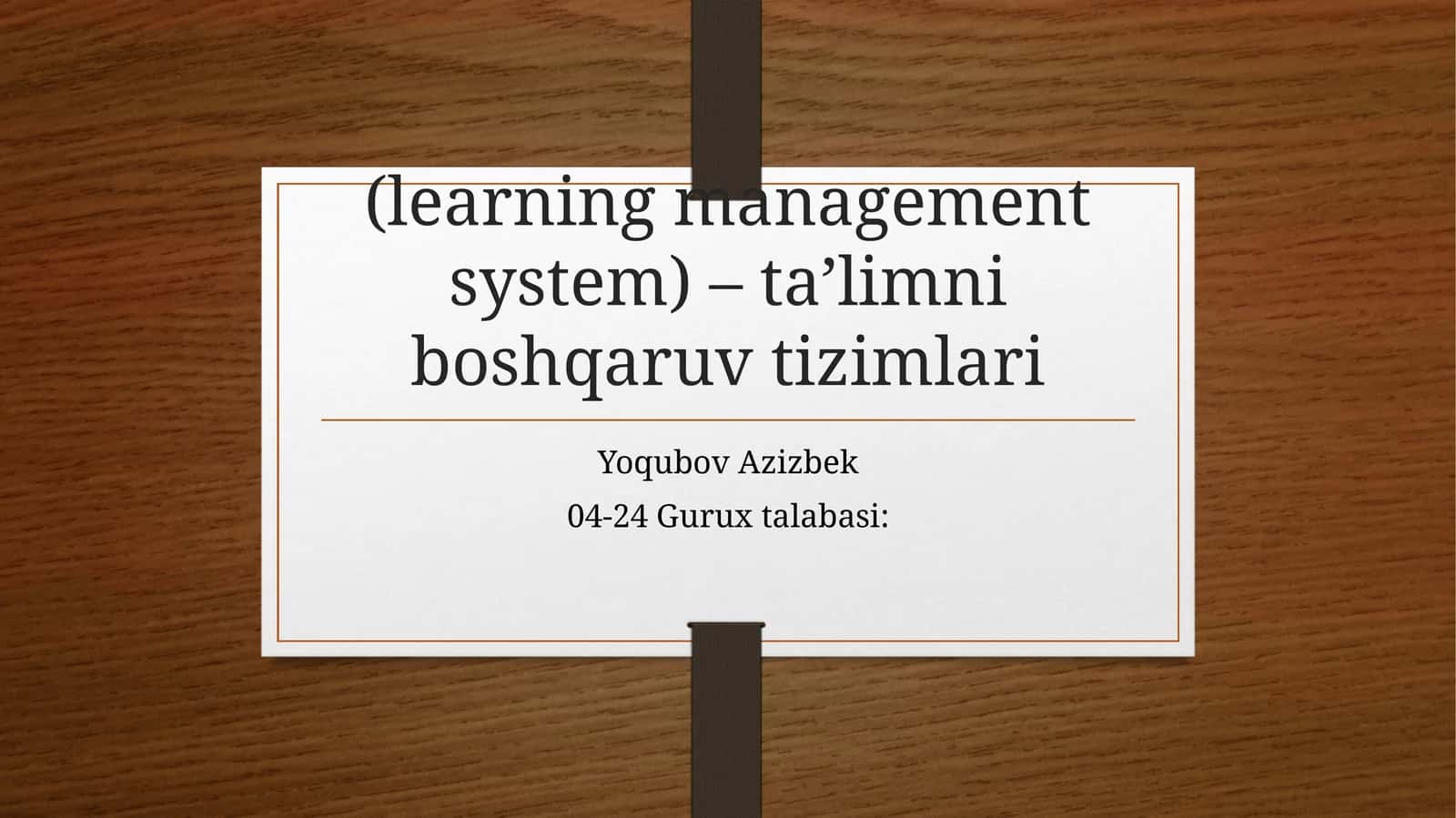 Ta’limni boshqaruv tizimlari 1