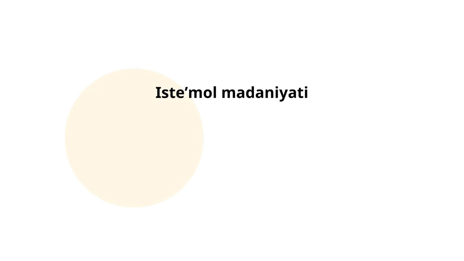 Isteʼmol madaniyati 1