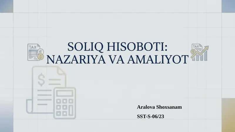 Soliq hisoboti 1