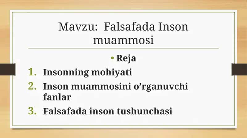 Falsafada Inson muammosi 1