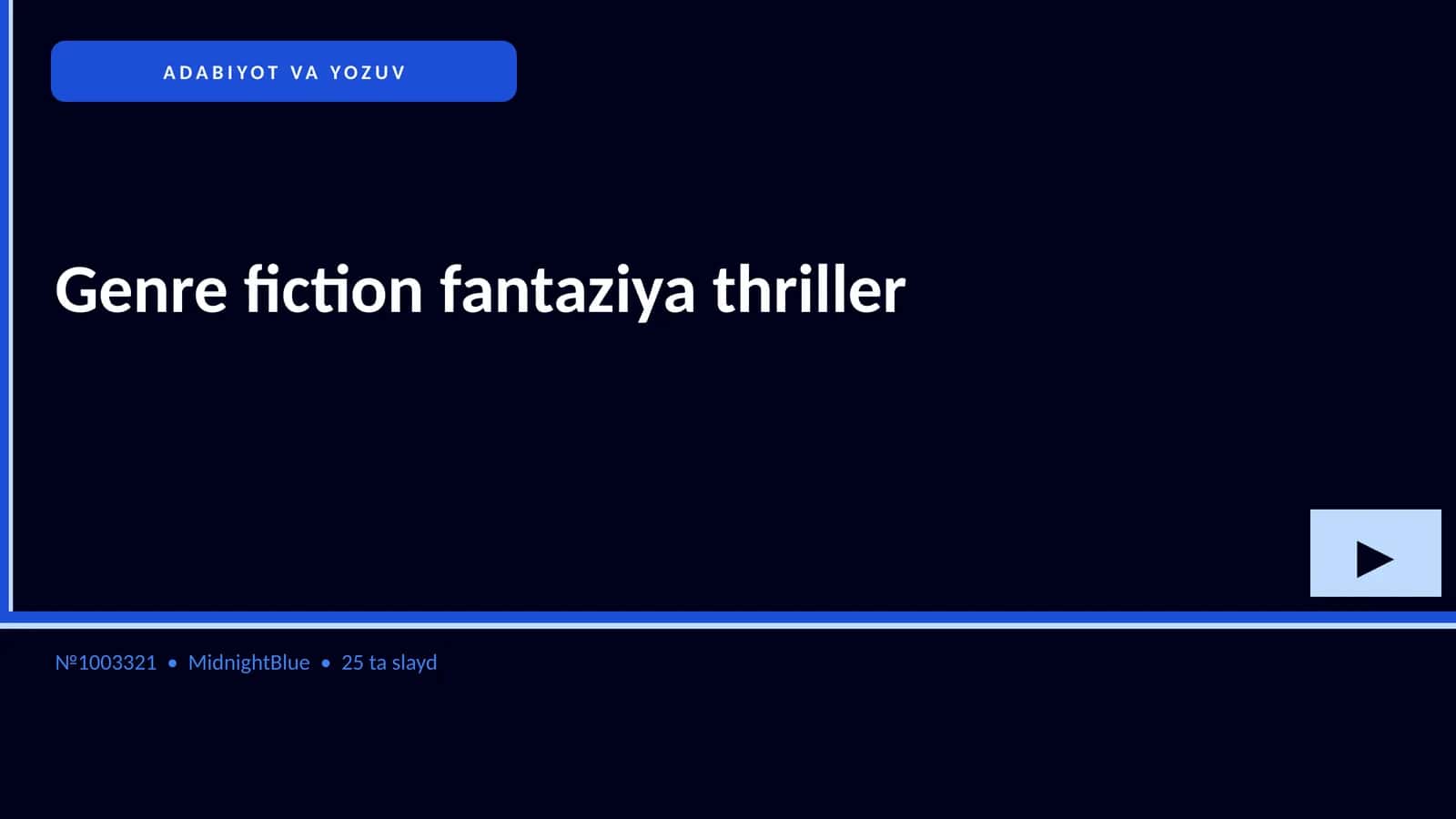Genre fiction fantaziya thriller 1