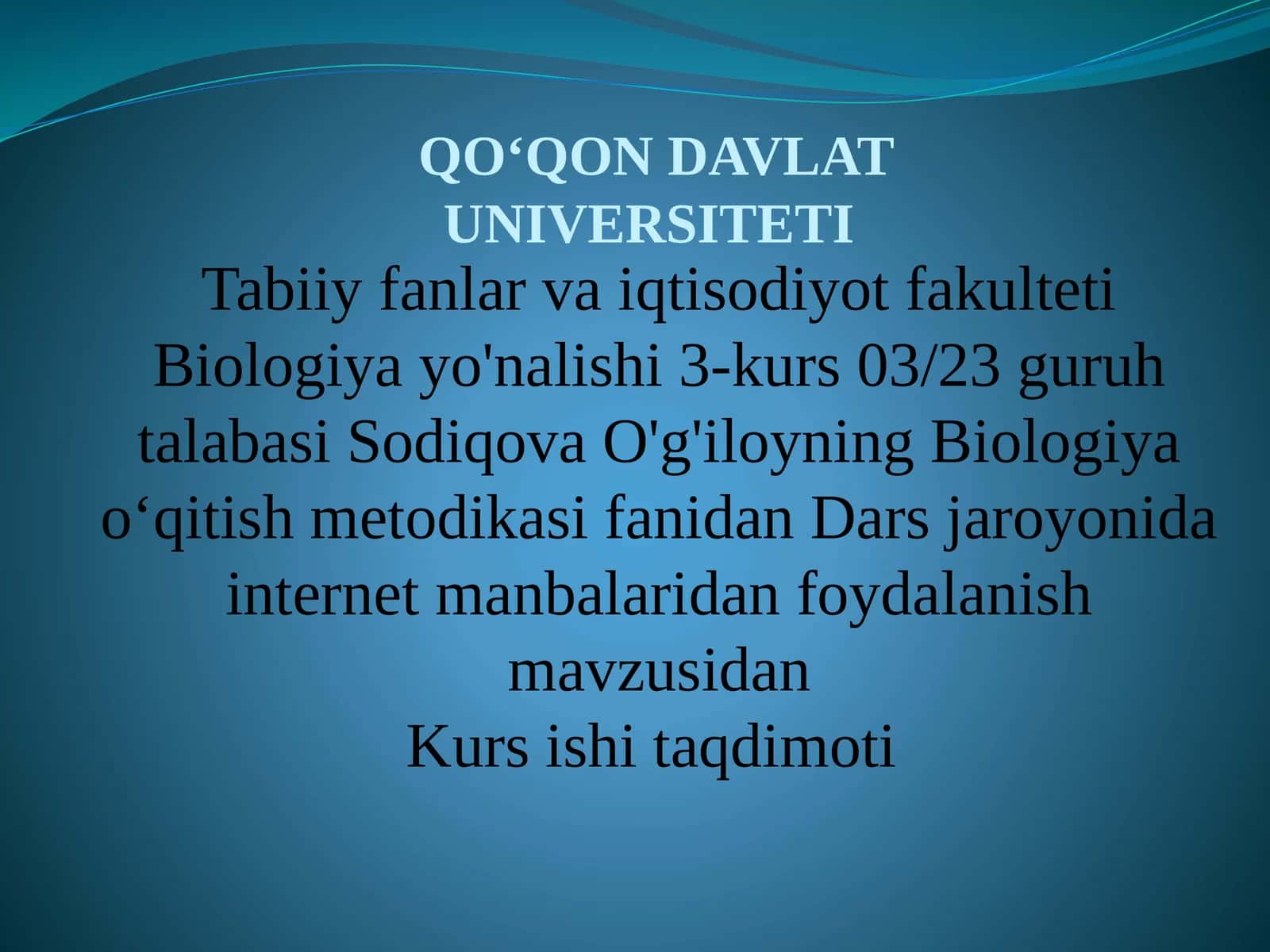 Dars jaroyonida internet manbalaridan foydalanish 1