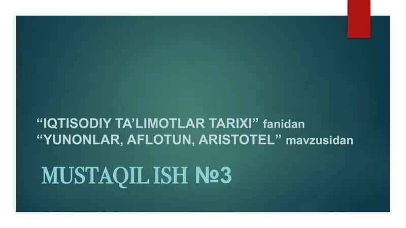 YUNONLAR, AFLOTUN, ARISTOTEL 1
