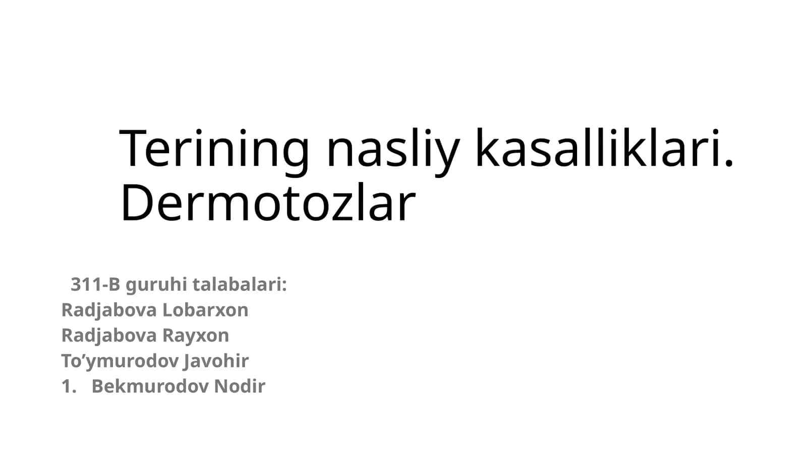 Teri irsiy kasalliklari 1