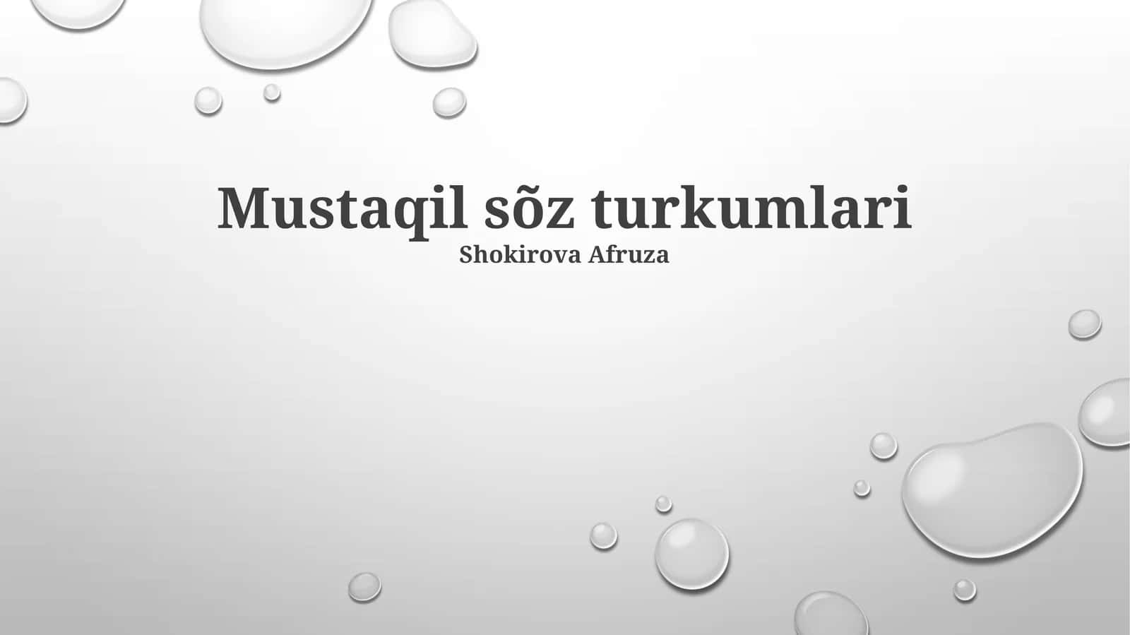 Mustaqil sõz turkumlari 1