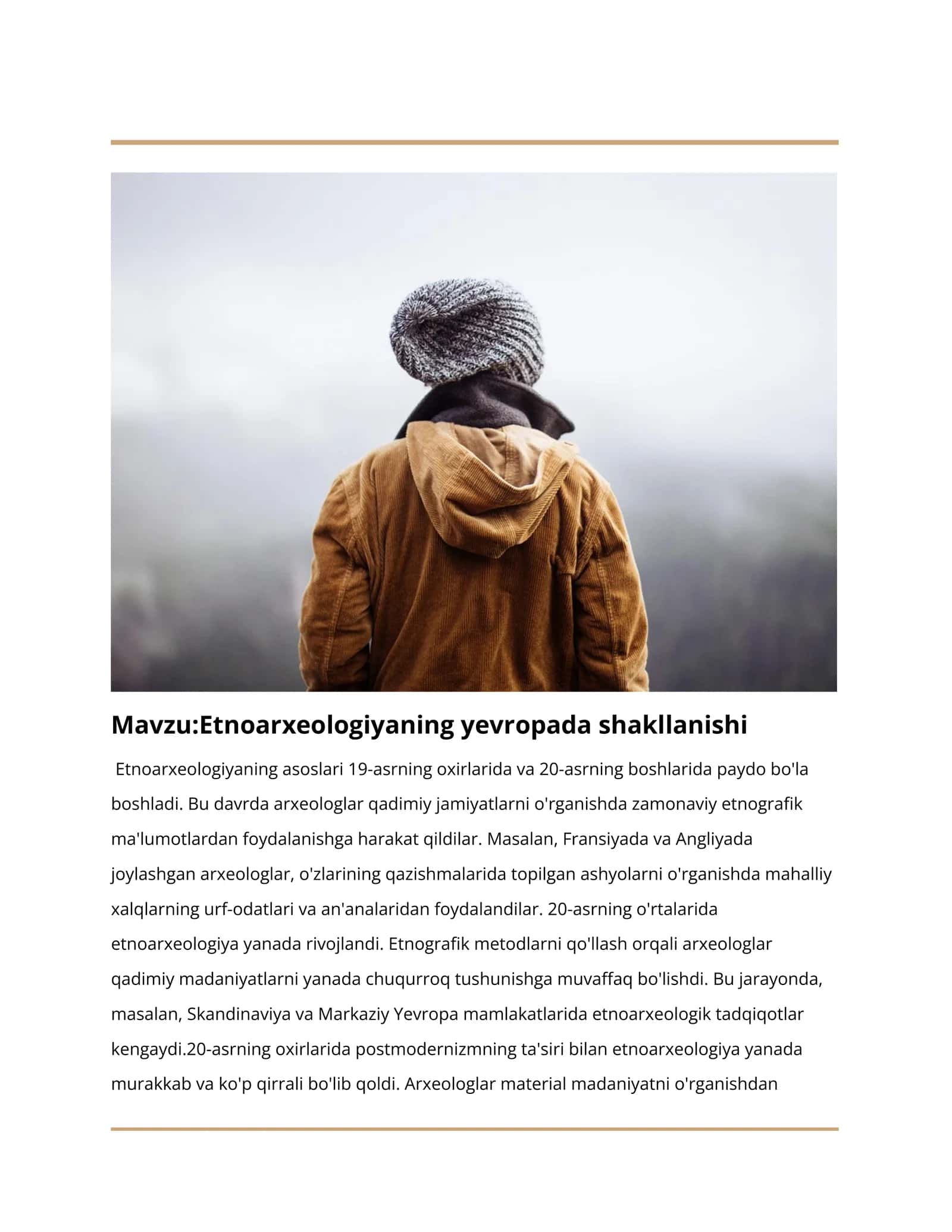 Etnoarxeologiyaning yevropada shakllanishi 1