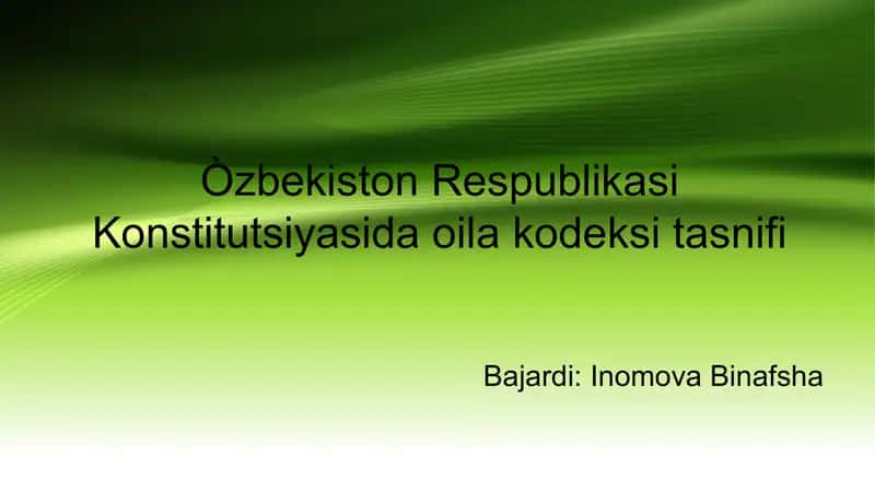 Oila kodeksi 1