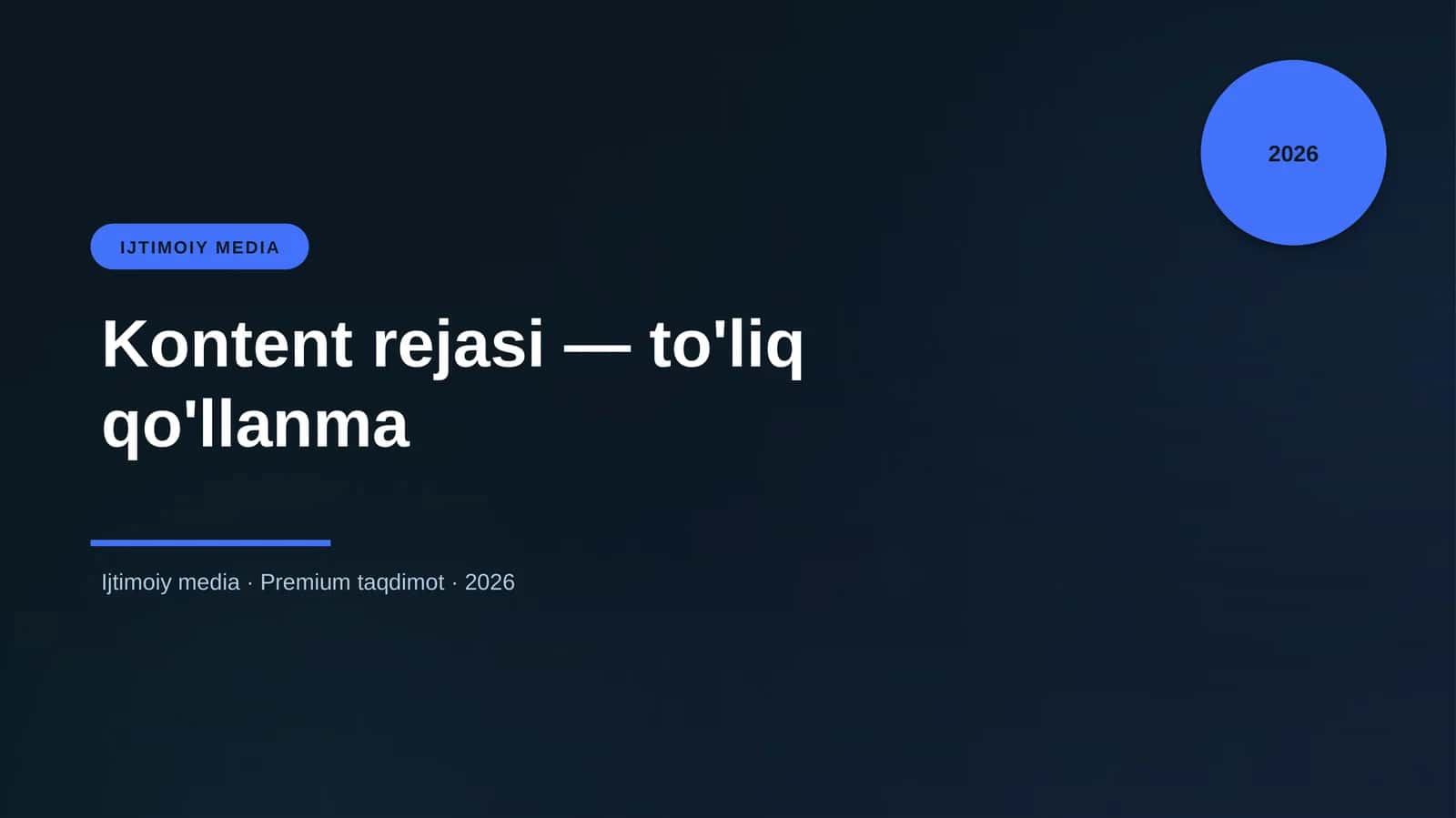 Kontent rejasi — to'liq qo'llanma 1