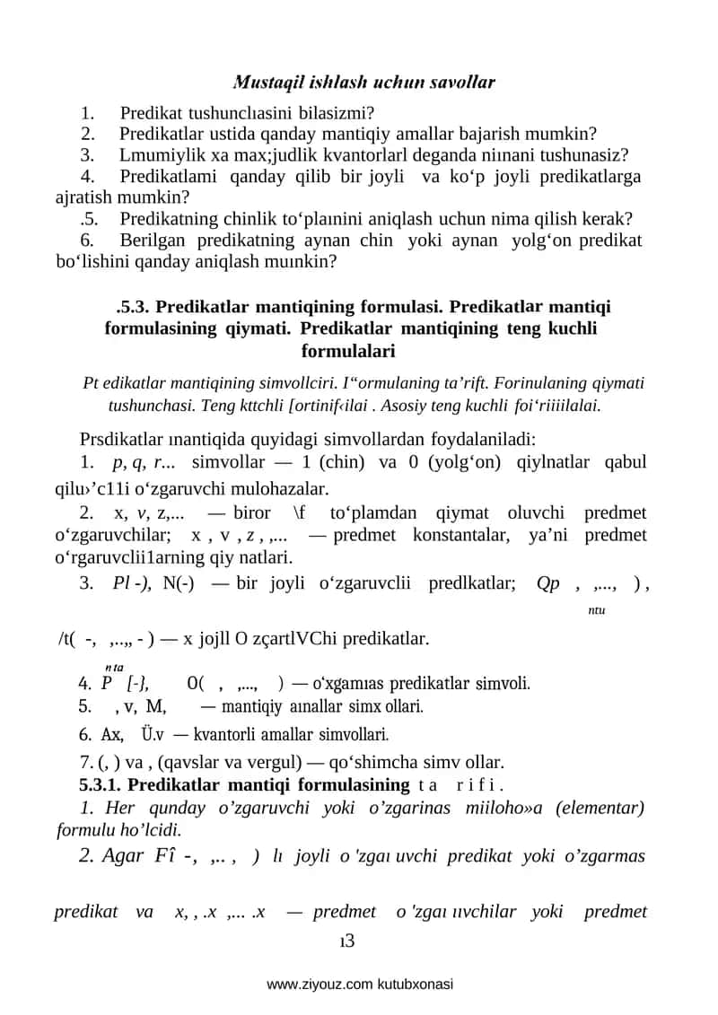 Predikatlar mantiqi formulasi 1