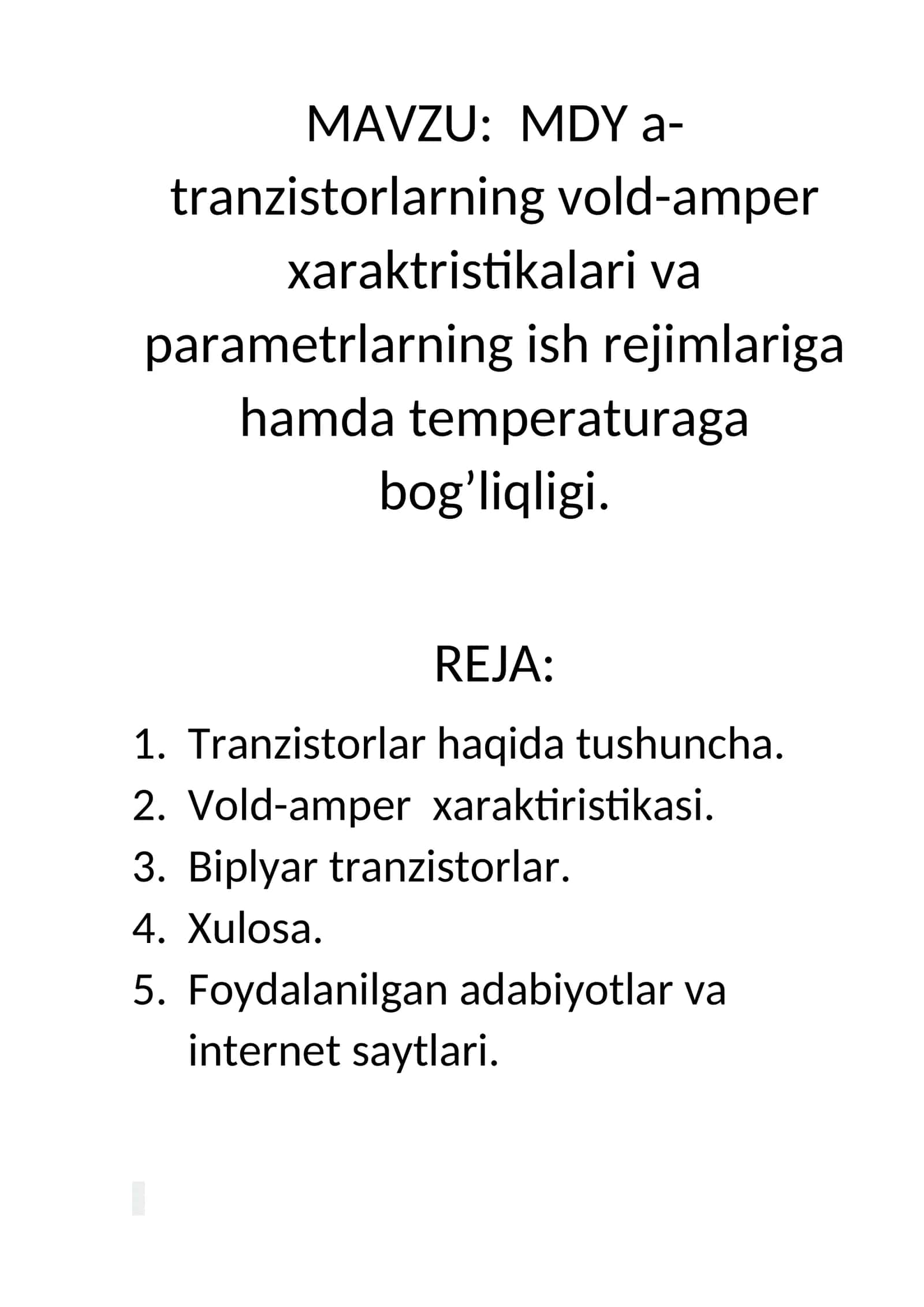 Tranzistorlar tuzilishi 1