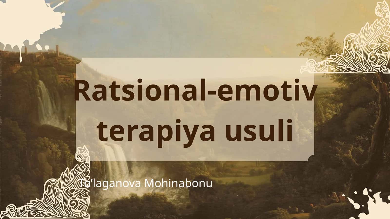 Ratsional-emotiv terapiya usuli 1