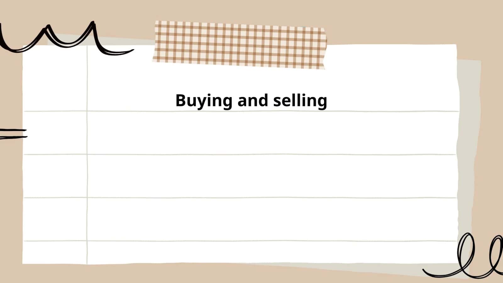 Buying and selling 1