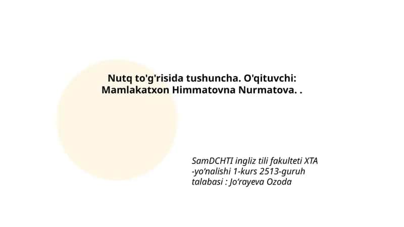 Nutq to'g'risida tushuncha 1