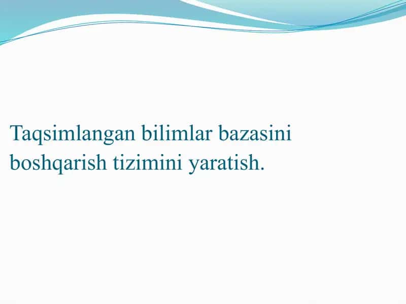 Taqsimlangan ma’lumotlar bazasi 1