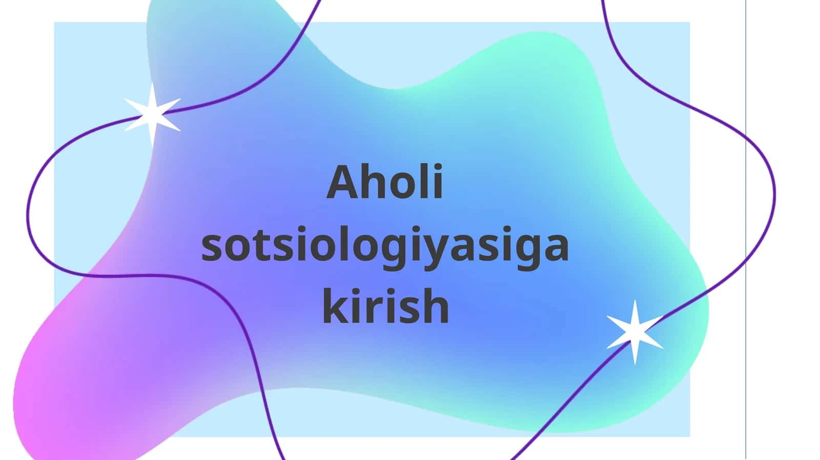 Aholi sotsiologiyasiga kirish 1