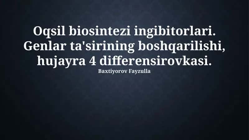 Oqsil biosintezi ingibitorlari 1
