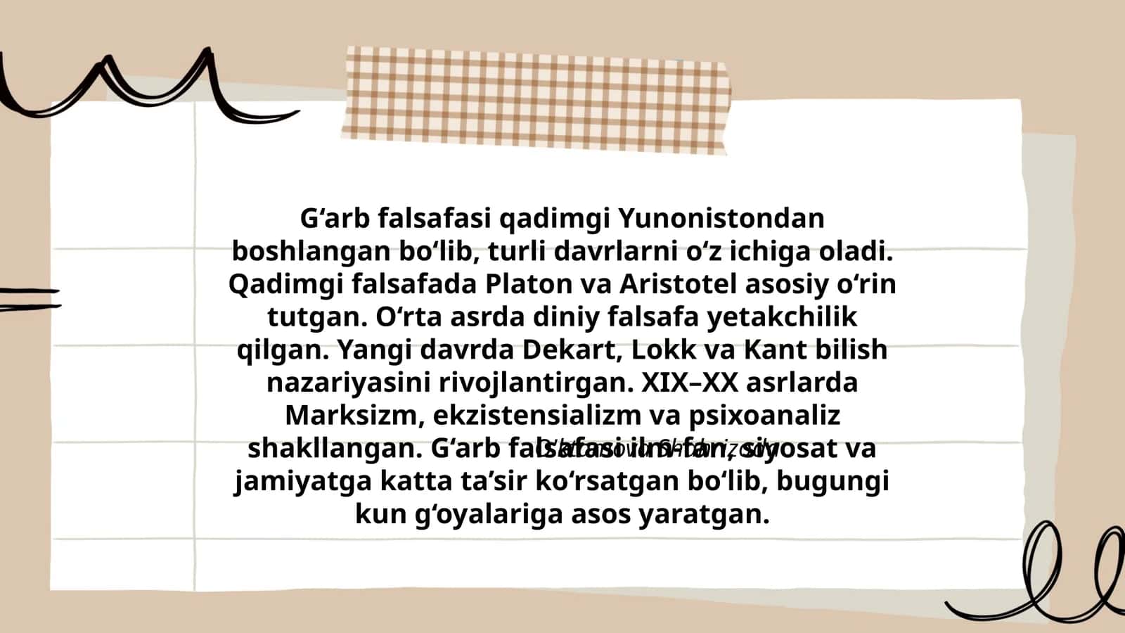 Qadimgi G‘arb Falsafasi 1