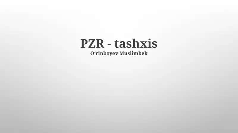 PZR - tashxis 1