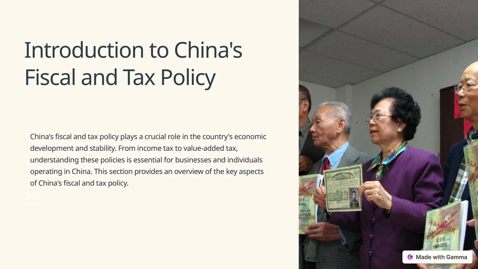 Introduction to China's Fiscal and Tax Policy 1