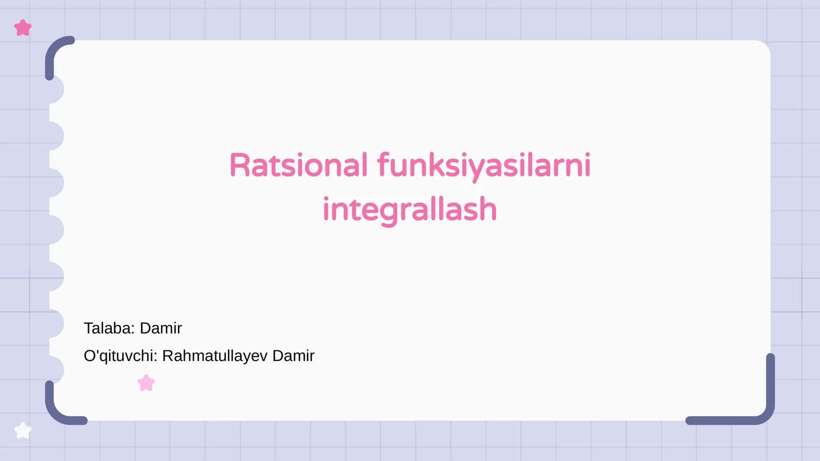 Ratsional funksiyalar integralli 1