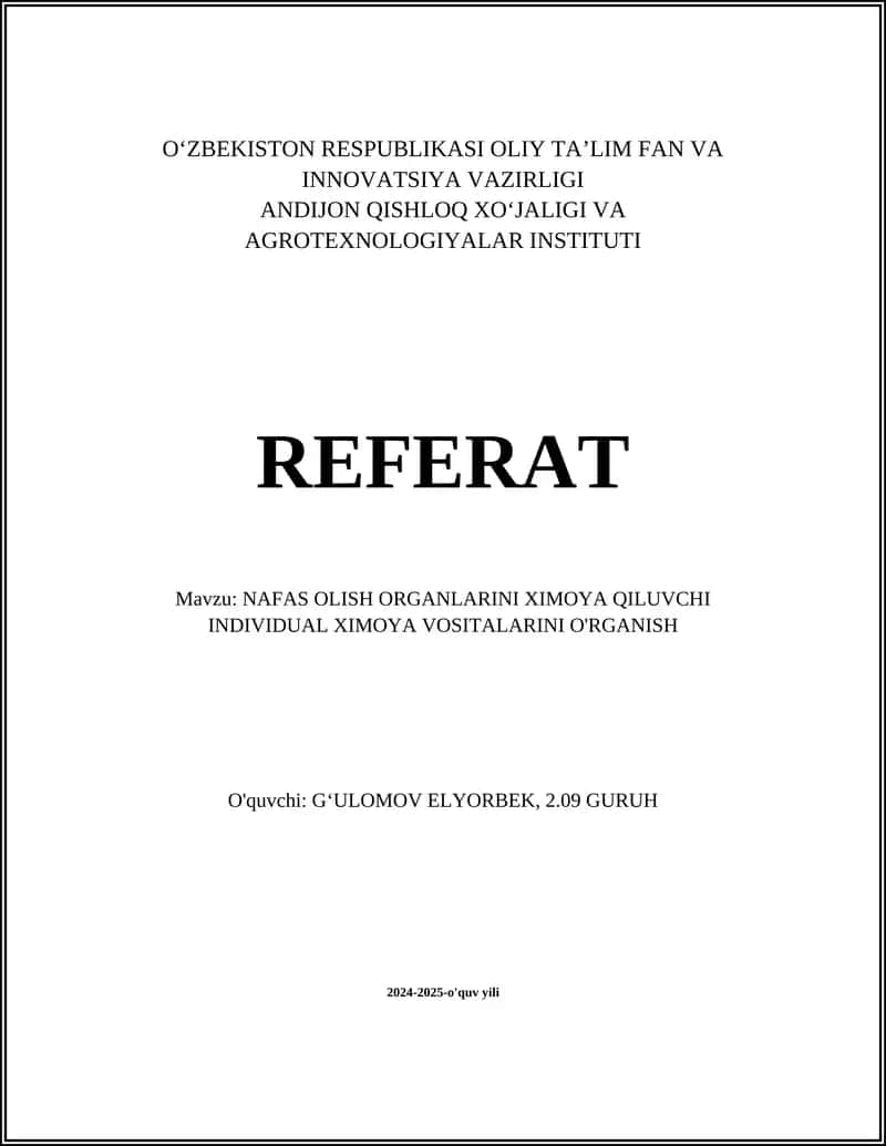 Individual himoya vositalari (IHV) 1