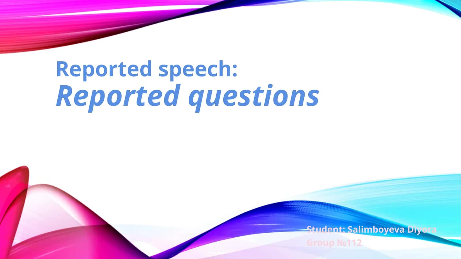 Reported Questions 1