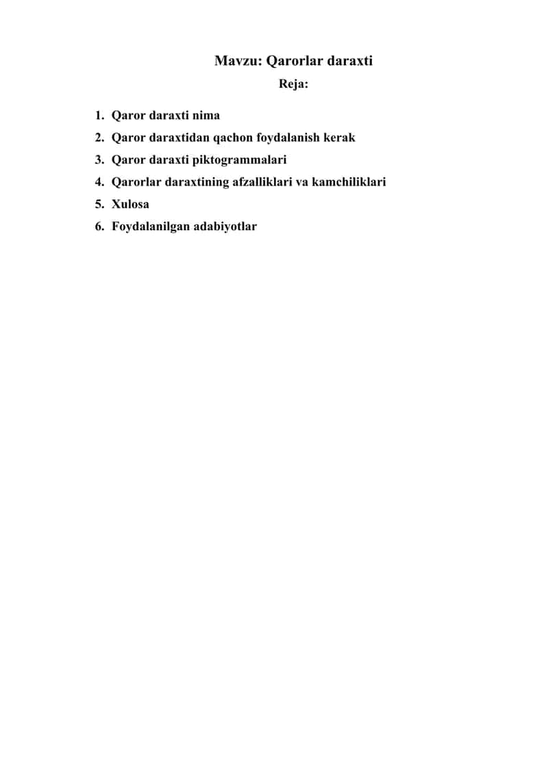 Qarorlar daraxti 1