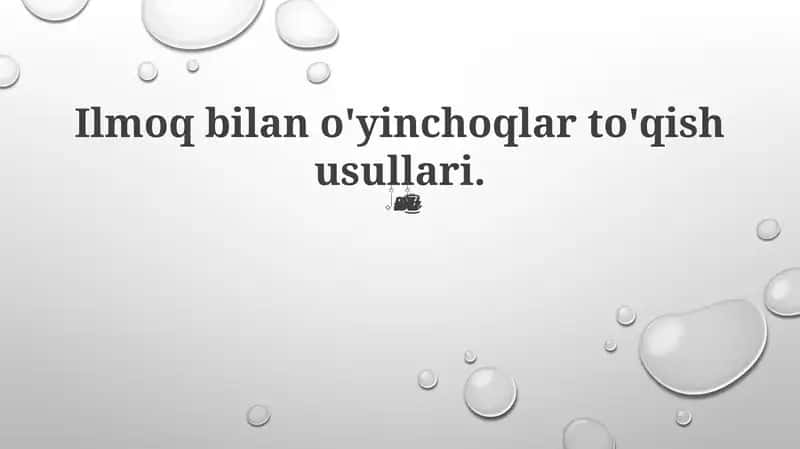 Mavzu: Ilmoq bilan o'yinchoqlar to'qish usullari 1