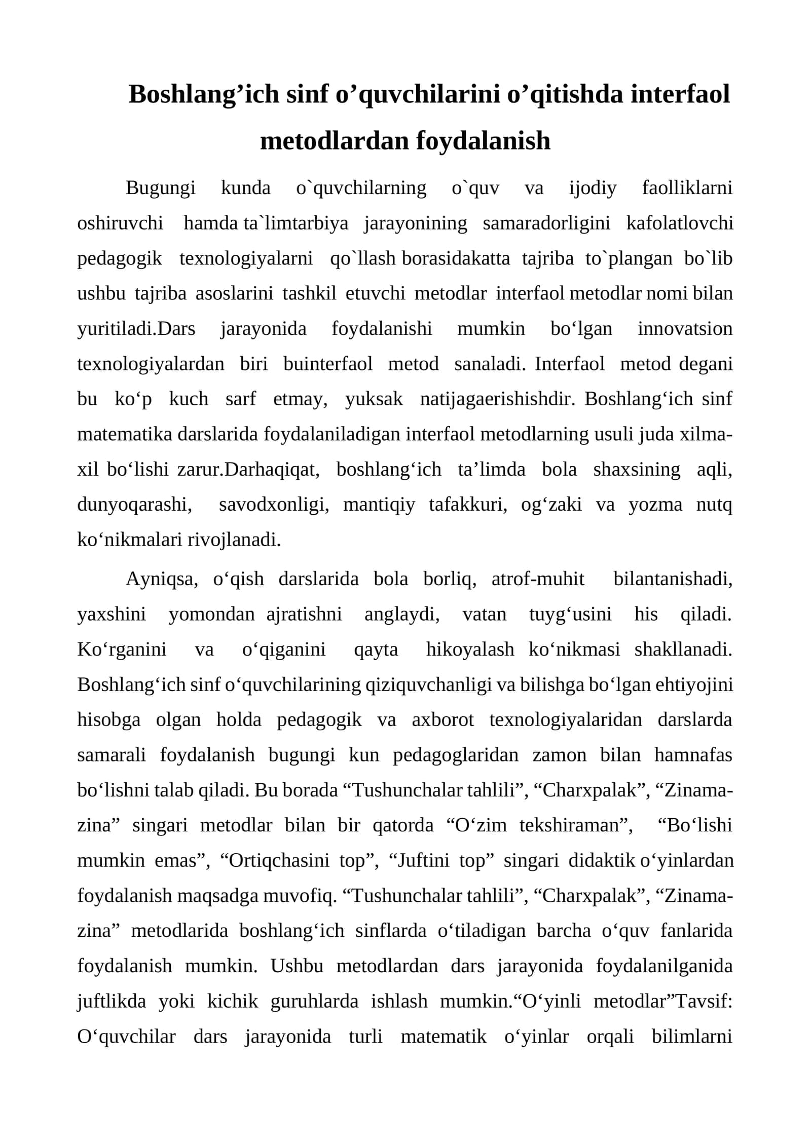 Interfaol metodlar 1