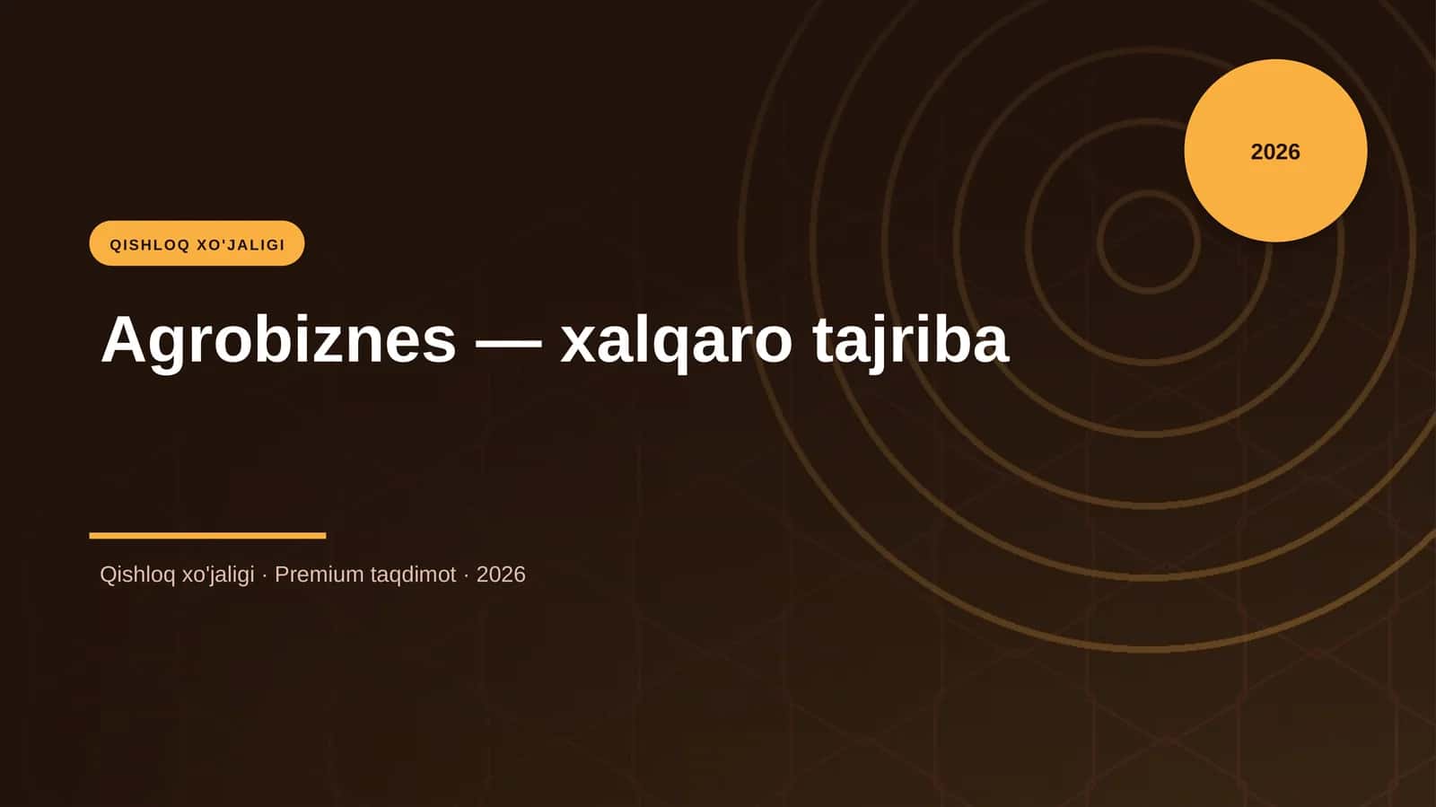 Agrobiznes — xalqaro tajriba 1